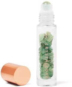 CRYSTALLOVE Ölflasche 10 ml- Jadeit - Rollon Ölkristalle für Öle, Duftstoff, Kosmetika, Massagen - Glasflaschen für Ätherisches Öl - Roller - Nachfüllbarer Glasroller