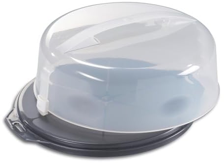 EUROHOME Tortenbehälter - Kuchentransportbox Ø32 cm aus Kunststoff mit bequemem Tragegriff - Kuchencontainer hoch 14 cm - Sicherer Deckel mit Klickverschluss - Transportbox für Kuchen und Torten