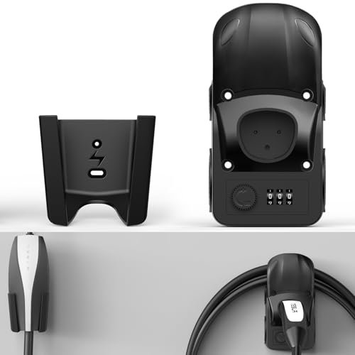 Ecotome Tesla Charger Cable Holder with UMC Holder, New & Upgraded Charging Cable Organizer with Combination Lock, Solid and Unique Designed for Tesla Model 3/S/X/Y and Wall Mount Connector