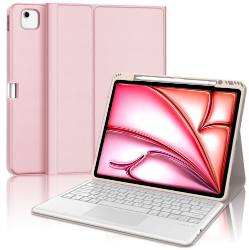 WINCHKING Clavier pour iPad Air 13 Pouces M3 2025 - Coque Clavier pour iPad Air 13 Pouces M2 2024, Trackpad Multi-Touch, AZERTY,