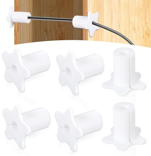 6 Pezzi Kit di Instradamento Cavi per Starlink, Silicone Boccole Passanti per Cavi da 1,6cm Kit di Instradamento Cavi per Foro a Parete Passacavo per Starlink Cavi Ethernet (Bianco)