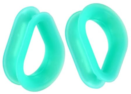 Tolldek 30mm Ohr Plugs 2Pcs, Tropfen Hoop Flexible Dünne Tunnel Expander, Silikon Grün Ohrringe Piercing Schmuck Damen Körper Piercing Schmuck