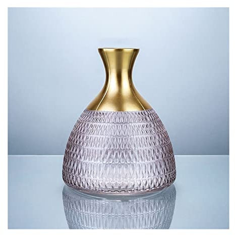 Flower Vases Creative Gilded Blue Glass Vase Bookcase Desktop Ornaments Flower Arrangement Hydroponic Flower Vase Home Decoration Accessories Vase Decor/Decorative Vases (Size : S) (S)