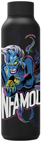 Quokka Villains Ursula Thermosflasche, Edelstahl, massiv, Schwarz, 630 ml