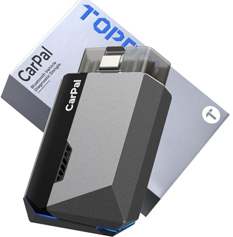 TOPDON Carpal-B Bluetooth OBD2 Diagnosegerät Auto Scanner für iOS & Android | 6 Reset-Dienste, AutoVIN, Smog-Check, Motorinspektion, vollständige Fahrzeugsystemdiagnose, 1 Jahr kostenlose Updates
