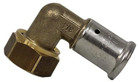 Henco - Raccord Multicouche à sertir HENCO - Coude multicouche laiton à sertir écrou libre Femelle 3/4 (20/27) - Ø26 x 3,0 - Henco