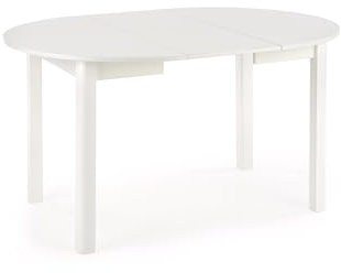 designimpex Design Esstisch rund HA-400 ausziehbar Tisch Esstisch 102-142cm, Farbe:Weiß (mit Maserung)