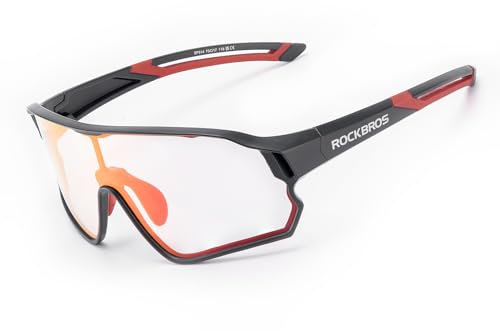 ROCKBROS Kinder Fahrradbrille Selbsttönend Sportbrille Jugendliche Sonnenbrille Radbrille UV400 Schutz Fahrrad 4 Farben mit TR90 Rahmen