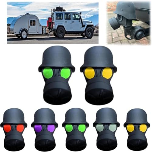 2Stück Abdeckkappe für Anhängerkupplung,In Gasmaske-Helm-Form,Staubdicht & Wasserdicht,Anhängerkupplung Schutzkappe Abdeckung für 50 mm Kugelkopf Anhänger Anhängerkupplungen Kupplungskappe Anhänger