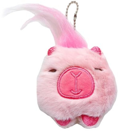 sodeber Entzückender Capybaras Plüsch-Schlüsselanhänger mit Quietschgeräusch für Taschen und Schlüssel, Tier-Schlüsselanhänger, Ornament, Telefon, Farbe: Pk, M