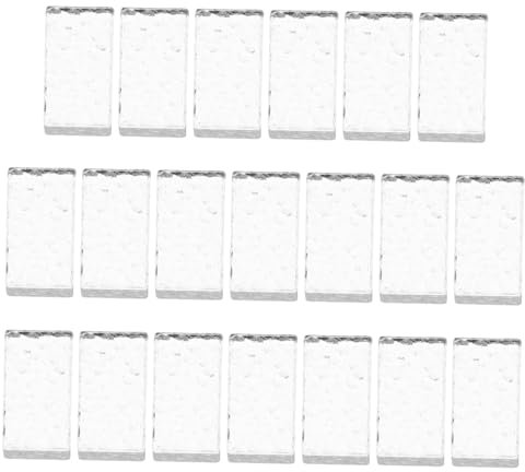 Garneck 20 Stück Miniaturisierte Glasziegelsteine für Puppenhaus Maßstab Glasbausteine zur Dekoration von Sandtischen und Mikro Landschaften Realistische Simulation