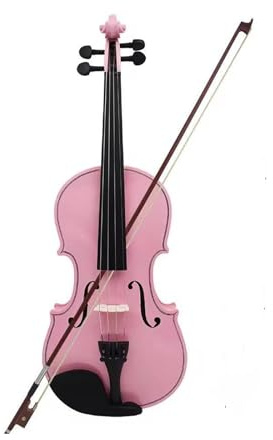 Violine für Erwachsene, 4/4, Vintage, mattes Fichtenholz, für Erwachsene, Zubehör, Anfänger, Geige (Rosa)