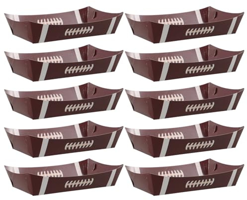 OFFIGAM 10pcs Football Themed Snack Plates Versatile Serving Trays for Birthday Celebrations Parties Compact Portable Food Presentation Trays for Game Day Atmosphere Decor