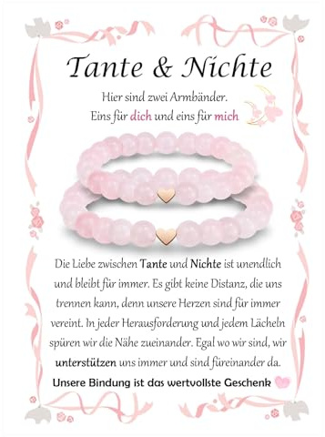 EYQV Tante Nichte Geschenk, Tante & Nichte Armband, Geschenke für Tante zum Muttertag, Tante Nichte Armbänder für 2, Geschenke für Nichte zum Geburtstag Weihnachten Einschulung Abschluss