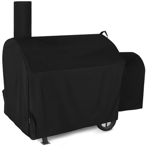FEVERCOVER Grillabdeckung für Oklahoma Joe's Highland Offset Smoker, strapazierfähig, wasserdicht, langlebig, Grillabdeckungen, schwarz