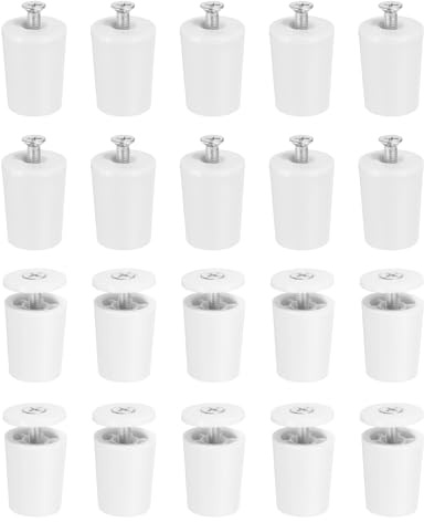 QUARKZMAN 20 Stück Anschlagpuffer Stopper für Rollladen 28mm Rolladenstopper Kunststoff Anschlagstopfen mit Unterlegscheiben & Schrauben für Rollo Jalousien Rolladenpanzer Lamellen, Weiß