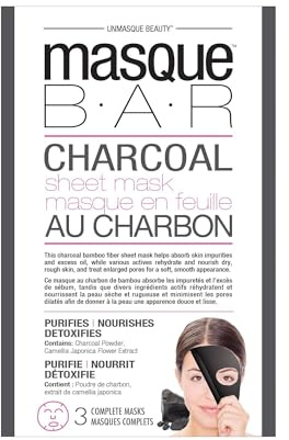 masque BAR Charcoal Oil Control Sheet Black Face Mask Beauty Skin Care