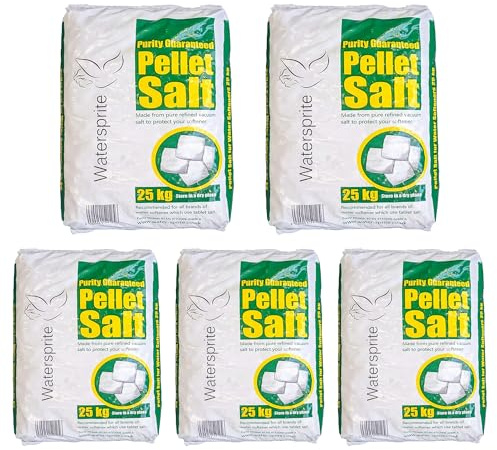25 Kg Salt Tablets Water Softener Compatible to All Water Softner Machines Salt Tablet for water softener PDV Food Grade Quality Water softener salt tablets 25kg, Tablet Salt for Water Softeners 5 Bag