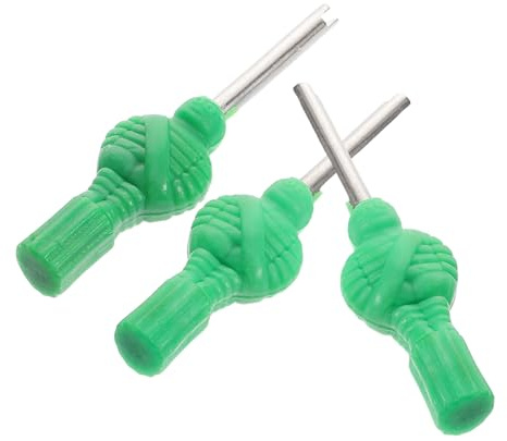 Didiseaon Clé à Valve de Pneu de Dessin Animé, Lot de 3 Pièces, Outil Monobloc Court en Métal, Outil de Retrait du Noyau de Tige de Soupape, Accessoire Portable pour Réparation de Pneus Vtt