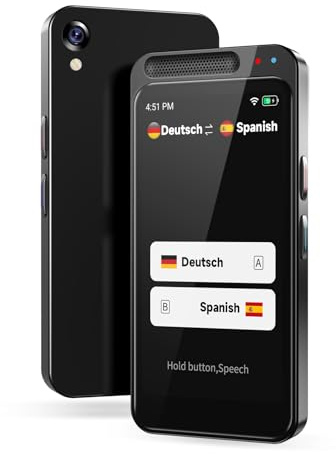 Sprachübersetzer Gerät,Zwei-Wege-Smart-Sprach Übersetzer Foto Taschenübersetzer in Echtzeit,150 unterstützte Sprachen,Online/Offline Sprachübersetzer für Unternehmen,Lernen Reisen,Z6S