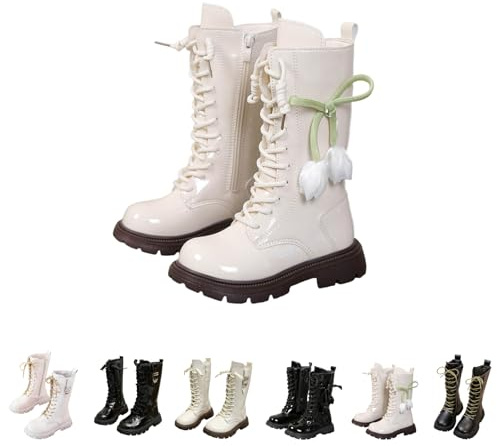 Stivali invernali foderati per ragazze e bambini caldi stivali da equitazione con pile foderato in pelle stivali con cerniera laterale stivali da neve impermeabili