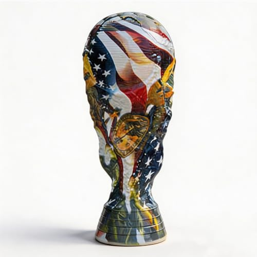 JHRFU 2026 Trophée des Champions De La Coupe du Monde De Football Réplique De La Coupe De La League Peinture Exclusive Décoration Intérieure Cadeaux pour Supporters,36cm/14.2inch