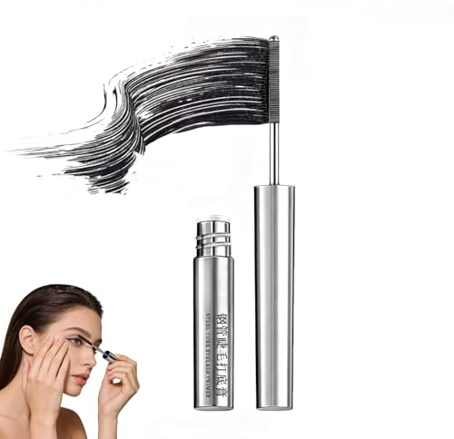 Iron Eye Mascara mit Metallbürste, Ironeye Mascara für ältere Frauen und Junge Frauen, MascaraMetallbürste, Natürliche, Verlängernde und PflegendeMascara, Borstenlose Metallwimpernbürste (1PC)