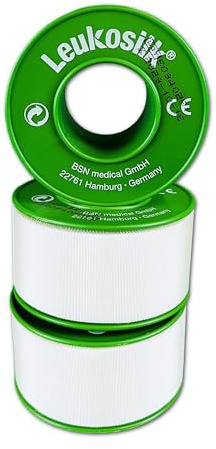 Leukosilk 2,5 cm x 9,2 m, hudvänlig fixeringsplåster, 3-pack