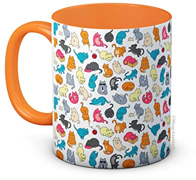 Impresión Linda de Gatos y Gatitos - Taza de Café de Cerámica