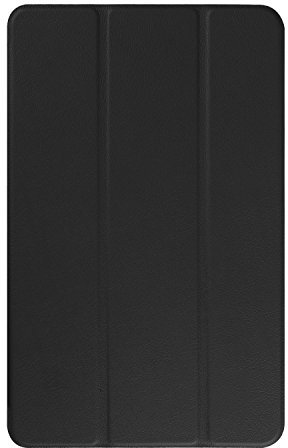 Galaxy Tab e 9.6 custodia, Saturcase PU pieghevoli in ecopelle protettiva custodia tablet cover per Samsung Galaxy Tab e 9.6 T560 T561 Nero