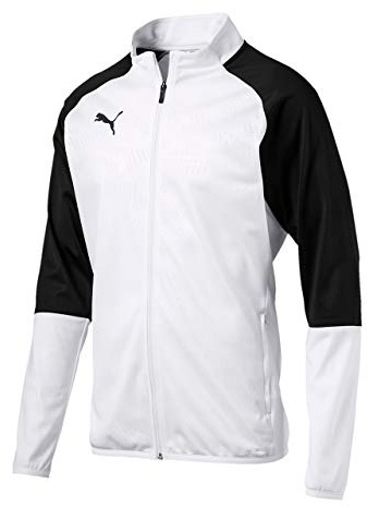 PUMA DryCell Long Sleeve Zip Up White Black Mens Football Track Jacket 656265 04