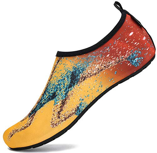 SAGUARO Chaussures Aquatiques Homme Femme Chaussures de Plage Léger Chaussons Sport Run-Multicolore 44/45 EU