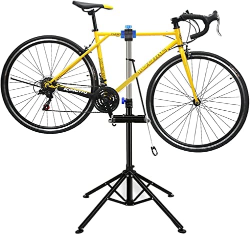 Crystals Heavy Duty Bike Repair Stand Bike Maintenance Workstand, Height Adjustable Bicycle Workshop Stand Mountain Bike Work Tool with a Front Wheel Stabilizer, Black
