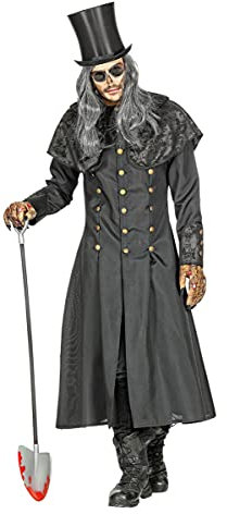 Horror-Shop Totengräber Kostüm Mantel mit Kragen für Herren als Verkleidung für Halloween XL/XXL