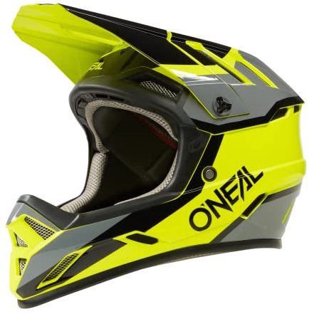 O'NEAL | Mountainbike-Helm | MTB Downhill | Robustes ABS, Ventilationsöffnungen für Luftstrom & Kühlung, ABS Außenschale | Backflip Helmet Strike | Erwachsene | Grau Neon-Gelb | Größe M