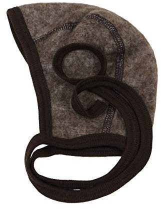 Cosilana Baby Fleece-Häubchen kbT Wolle Bio Baumwolle (Braun-Melange, 62-68)