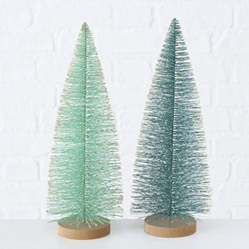 BOLTZE Deko Baum Bäumchen Dekoaufsteller H 32 cm dunkel- und hellgrün Kunststoff 2er Set
