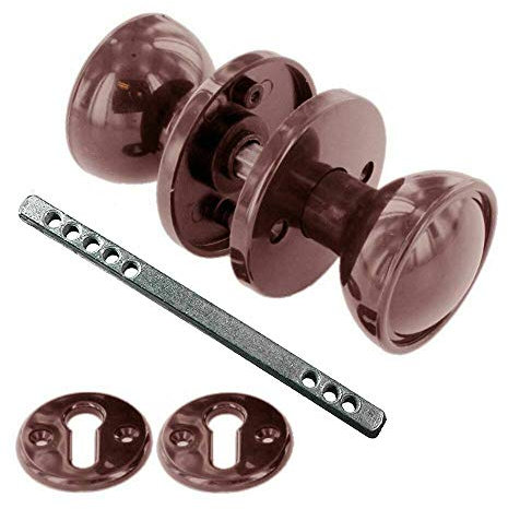 Rim Door Knob |Victorian Style Brown Knobs for Sheds & Garages 50mm 6 Sets