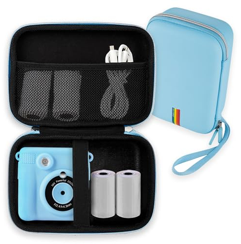 Leayjeen Kids Instant Print Camera Case Compatible with HiMont/Manttely/CAMCLID/GREENKINDER/Gofunly/Hangrui,Christmas Birthday Gift for Boys and Girls (Case Only) Blue