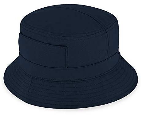 fiebig Fischerhut aus Baumwolle | Unisex Outdoorhut mit Taschen & Reißverschlussfach | Bucket Hat in vielen Farben & Größen (59-L, Marineblau)