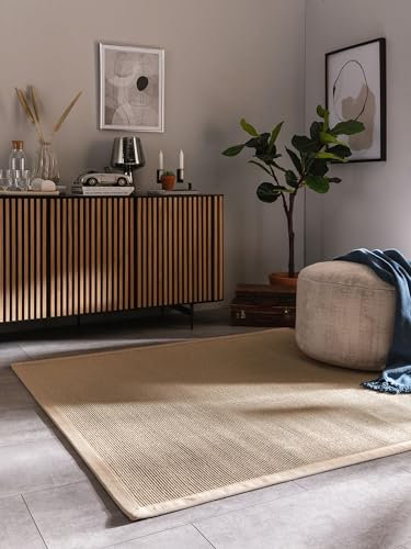 benuta Nest Sisal Naturfaser Teppich Sana - Creme 150x150 cm - Robuster Teppich für Esszimmer & Wohnzimmer - 100% Sisal Naturfaser - Zeitloses Design