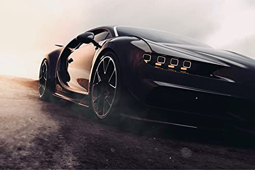 Muralo Selbstklebende Fototapete 368 x 254 Stadt Auto Sportwagen Tapete Luxus Natur Himmel Wolken Wohnzimmer Schlafzimmer Wandbilder XXL Wand Br. 368 cm x Hö. 254 cm