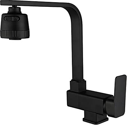 SJQKA-Mitigeur Cuisine Rabattable Noir,robinet Cuisine Rabattable Sous Fenetre Avec 2 Jets, Cuivre Robinet Évier Pivotant à 360°