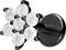 PIERCINGLINE Titan Labret mit Gewinde KRISTALLBLUME Piercing Lippe Nase Ohr Helix Schwarz 1,2 x 6 mm