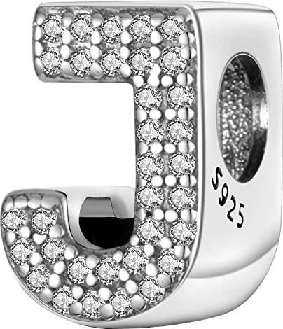 MULA Charms Anhänger Silber 925 für Armbänder, Buchstabe Charms A-Z Alphabet Kompatibel mit Europäischen Armbändern und Halskette für Frauen