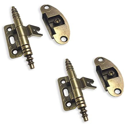BricoShopping® Paire de charnières pour porte de meubles anciens en bois et armoires de style classique salon ou chambre à coucher art pauvre lourds battu charnières antiques (BS0185, Bronze)