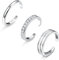 Sllaiss 3 Stücke S925 Zehenring für Frauen 925 Sterling Silber Verstellbarer Offene Zehenringe Set Zirkonia Zehenringe Weißgold Sommer Strand Fußschmuck Set A
