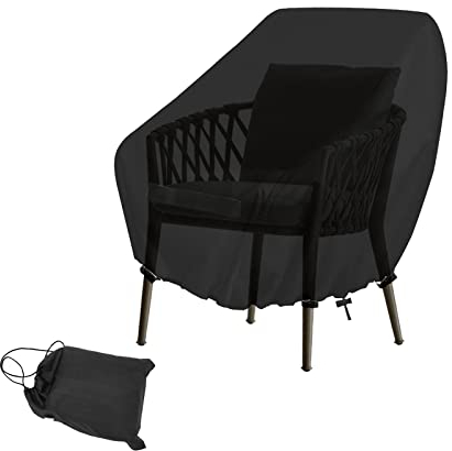 Timisea Gartenstühle Abdeckung Wasserdicht Schwerlast 600D Oxford,Schutzhülle Gartenstühle Abdeckung Wasserdicht Staubdicht UV-Schutz Gartenmöbel Abdeckplane(97 * 89 * 74cm)