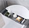 EZ Pack - Heavy Duty Extendable Bath Caddy Tray Plastic Bathtub Shelf Wine Soap Holder Storage Rack, Book Phone Pad Holder Toys Shampoo Soap Storage, Slate Grey