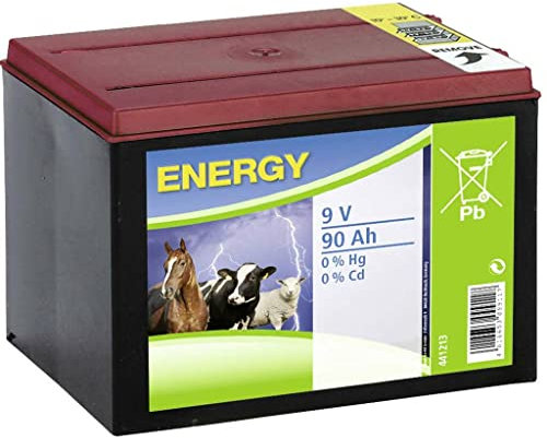 La zappa Batterie de clôture électrique pour vaches et chevaux 9V à sec Zinc-Carbone (90 Ah)